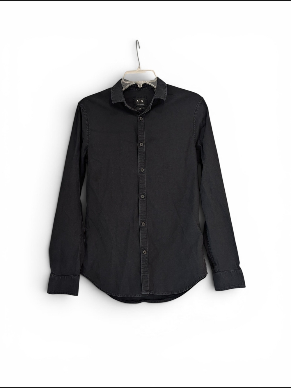 A/X Armani Exchange Men's Black Button-Down Shirt Slim Fit Size S